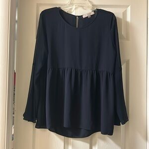 Navy top with bell sleeves